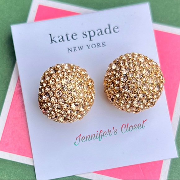 Kate Spade New York Pavé Statement Dome Stud Earrings NWT - Picture 1 of 4